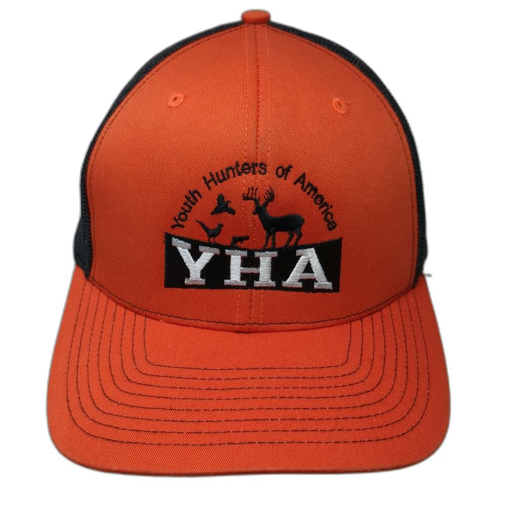 Richardson Trucker Hat Orange Black One Size YHA Youth Hunters Of America 112